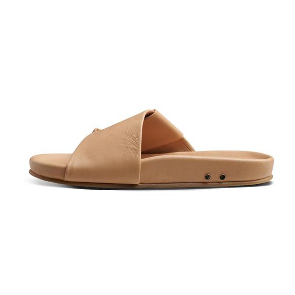 NEW BEEK women's tori leather slide sandal in beach - Picture 3 of 3